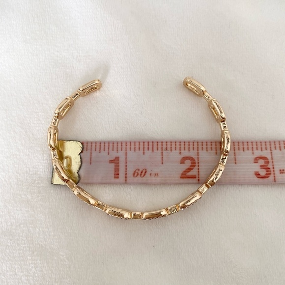 Gold and Diamond Chain Cuff Bangle Bracelet NWT - Picture 7 of 8